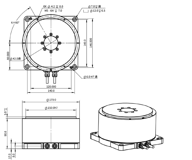 EDDR170-H95-MI外轉(zhuǎn)子力矩電機(jī)