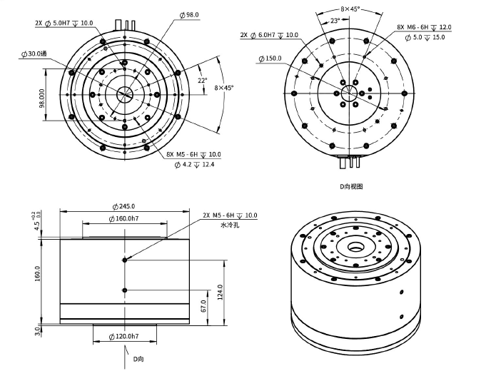 IDDR220-H165-MI內(nèi)轉(zhuǎn)子力矩電機